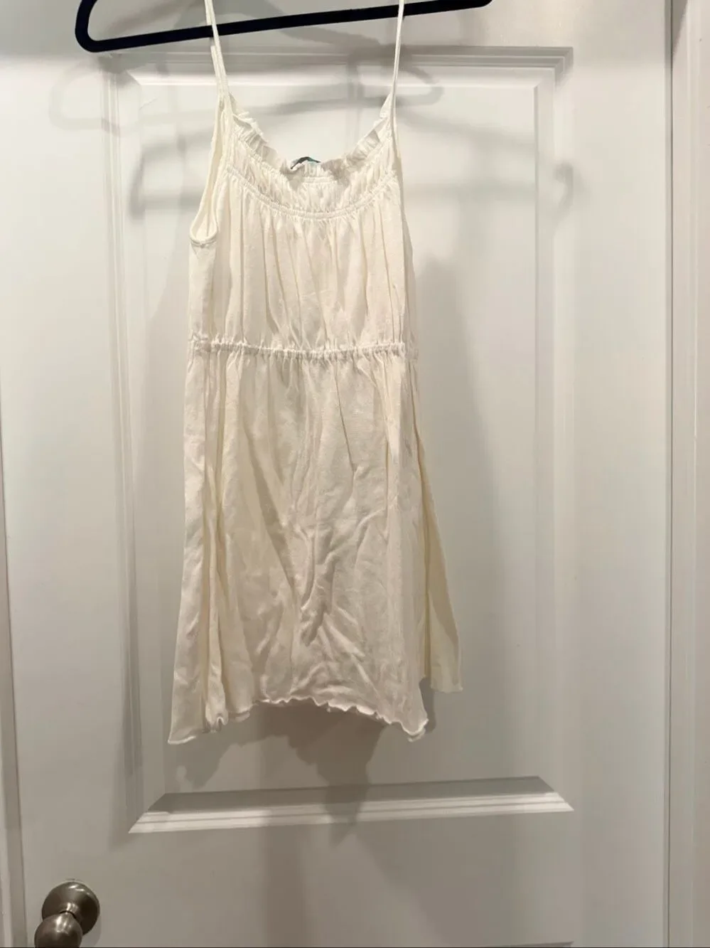 Free People Intimately Ivory Lace Trim Mini Slip Dress Boho Beach Sz XS